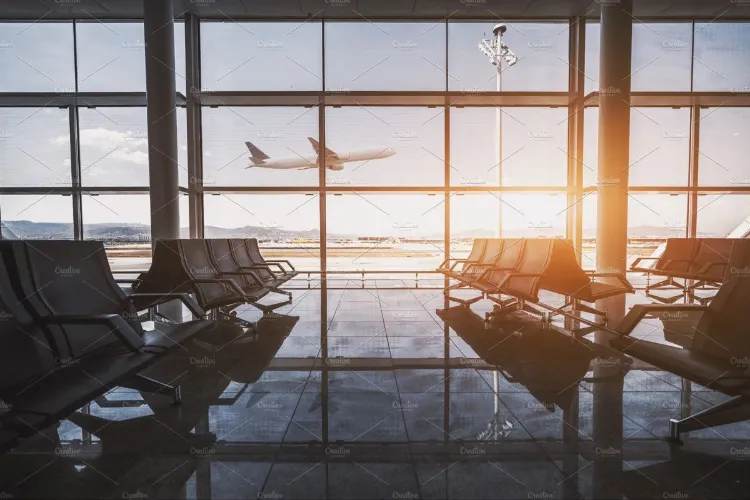 Travelers arriving at Hong Kong airport for Jewelry Fair