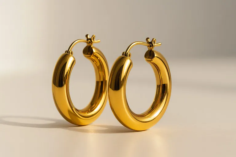 chunky gold stainless steel hoop earrings