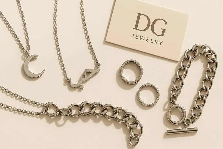 dg jewelry stainless steel collection display