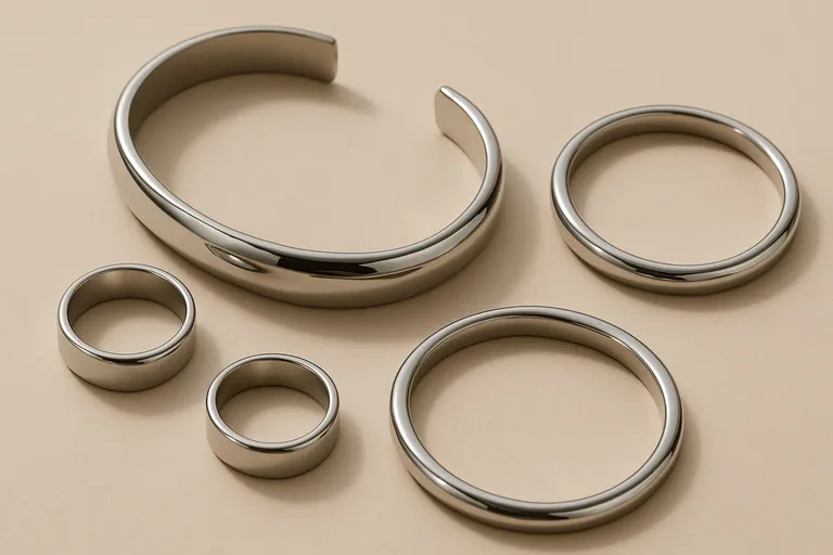 polished stainless steel jewelry closeup