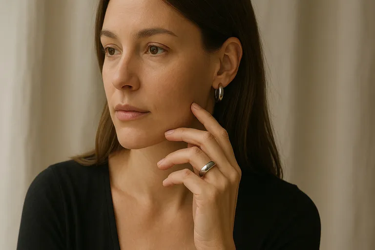 woman wearing stainless steel jewelry