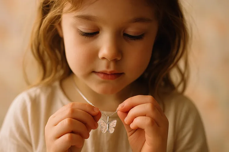 little girl butterfly pendant memory