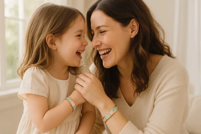 mother daughter matching enamel bracelets