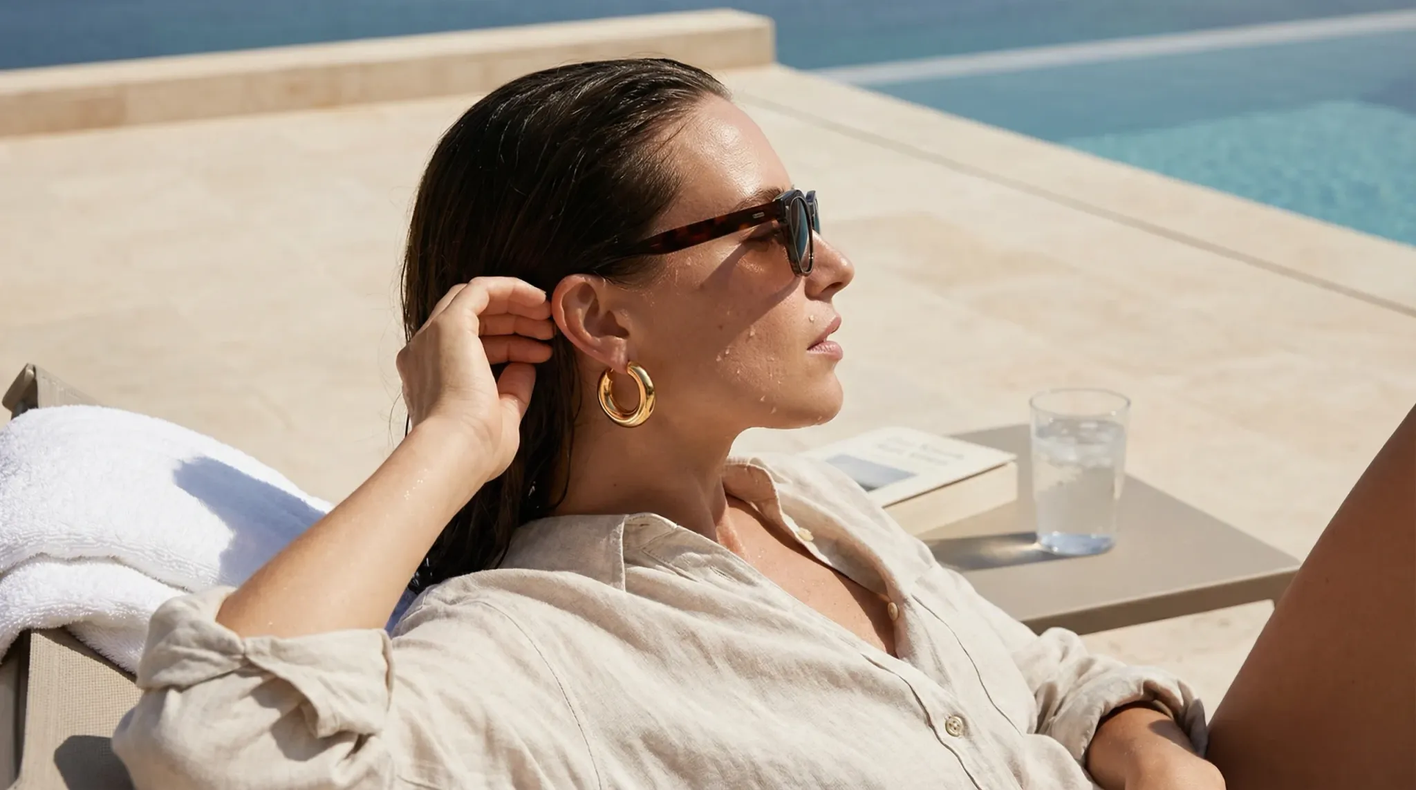 gold hoop earrings pool lifestyle index 02752x1536