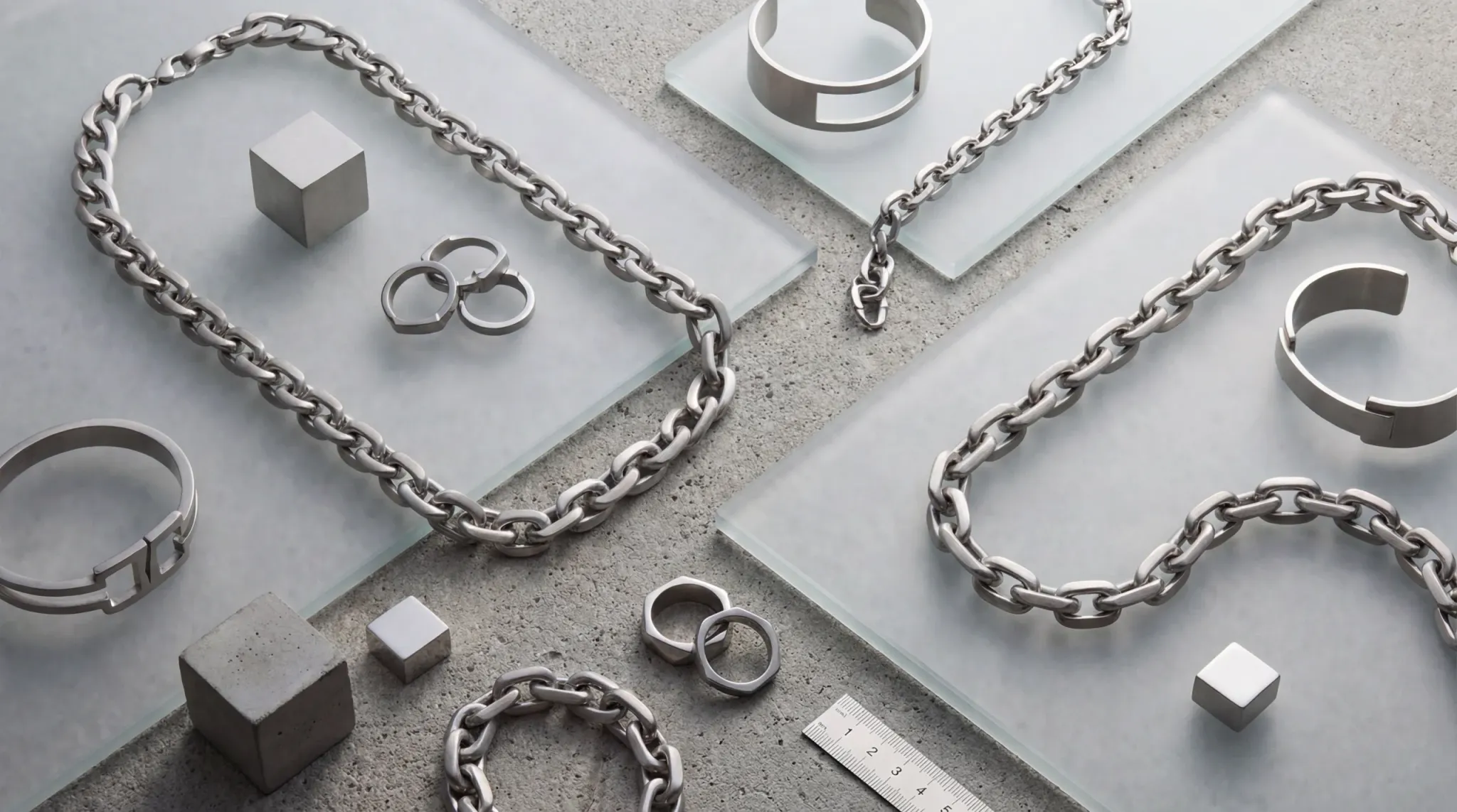 industrial minimalist jewelry flatlay 2026 index 24096x2286