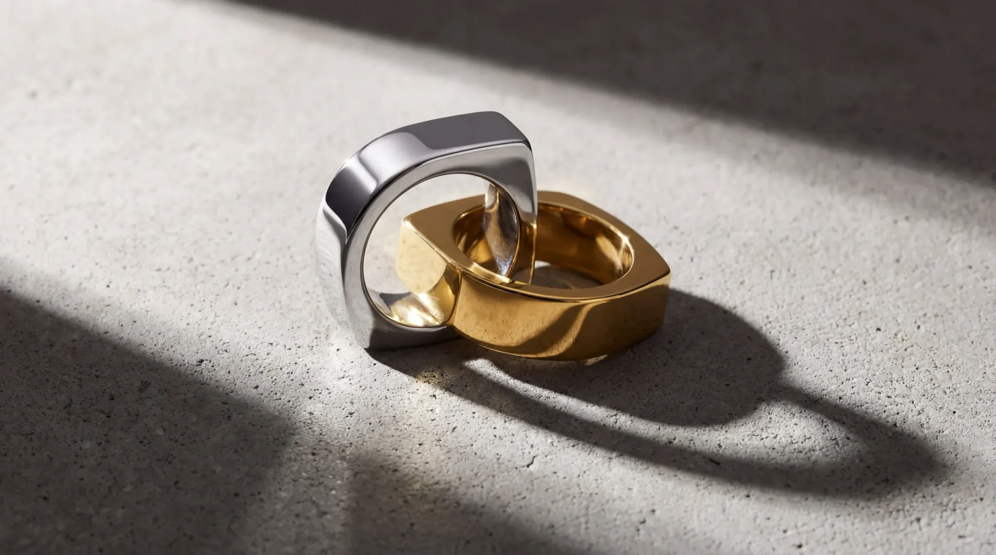 sculptural geometric rings product shot index 24096x2286