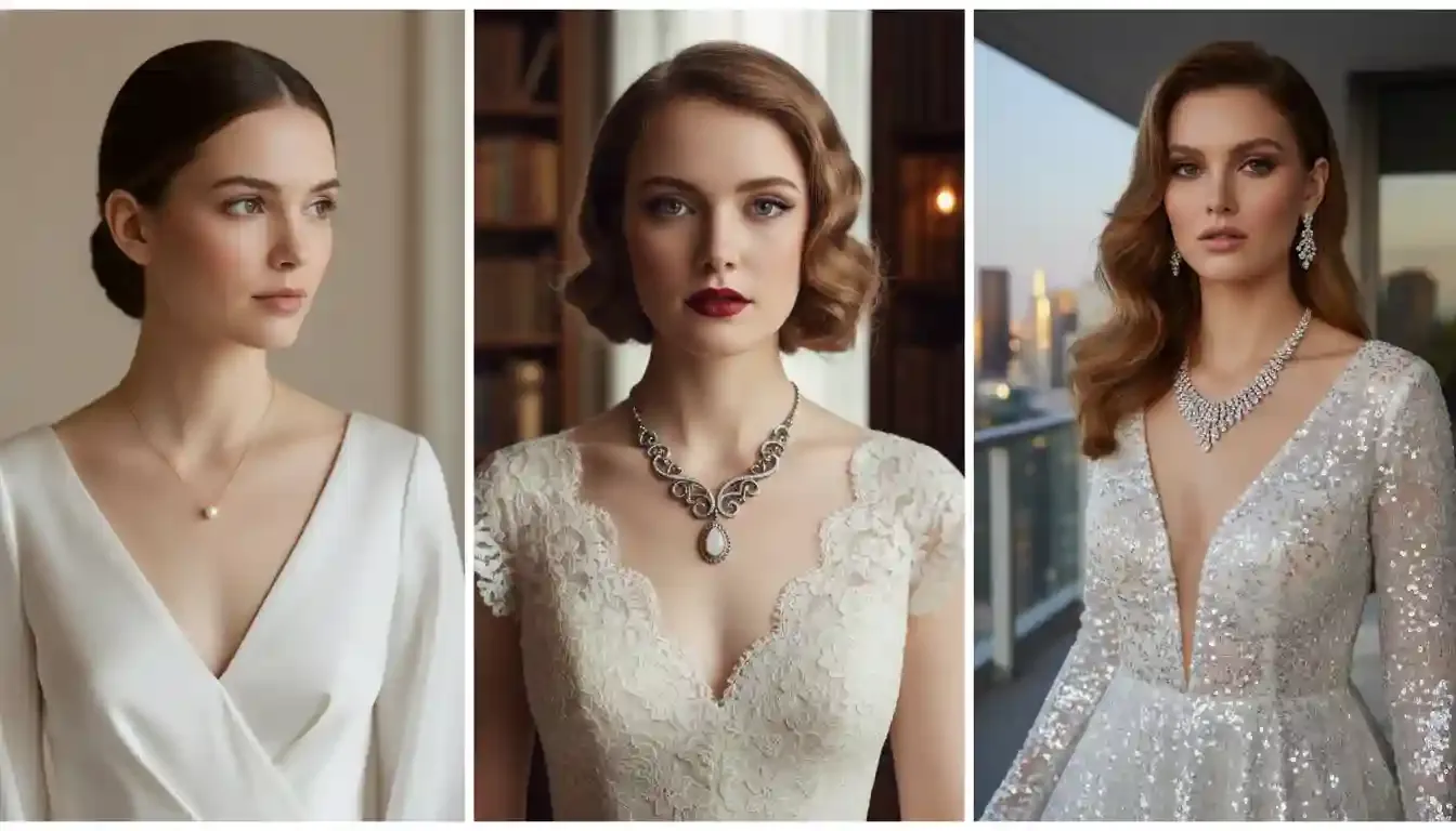 Three-Model Grid showing Minimalist, Vintage, and Glam Style pairings