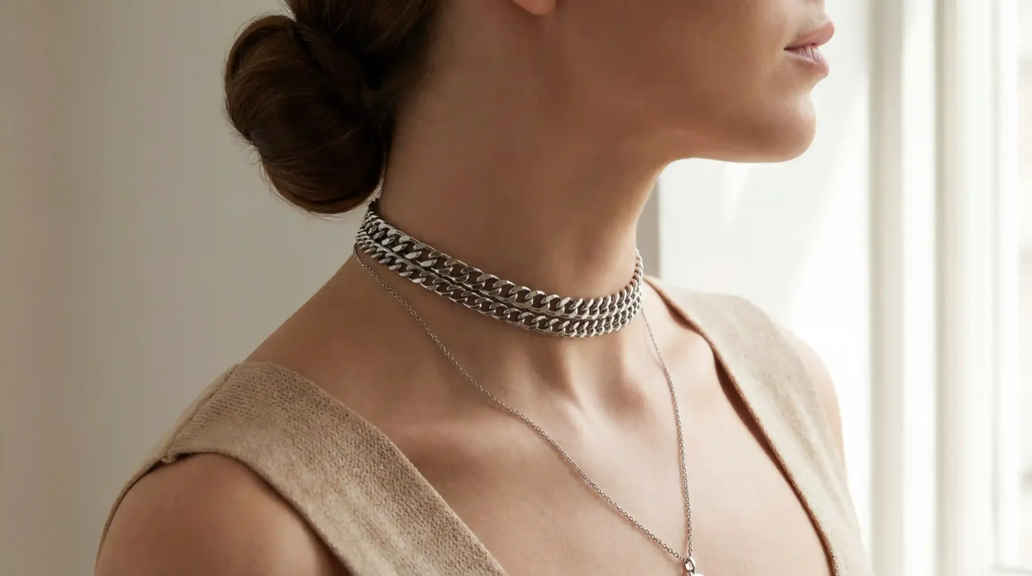 clean girl stainless steel choker jewelry