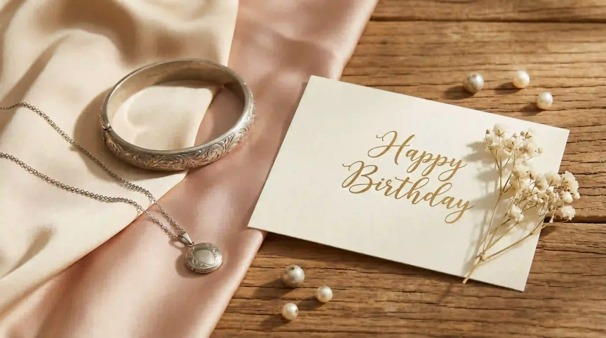 Elegant Birthday Jewelry Flatlay