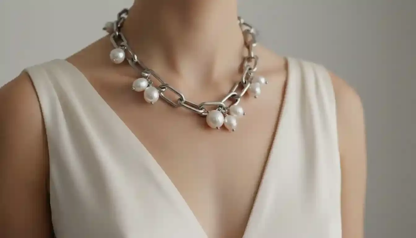 Industrial chic bridal necklace 2026