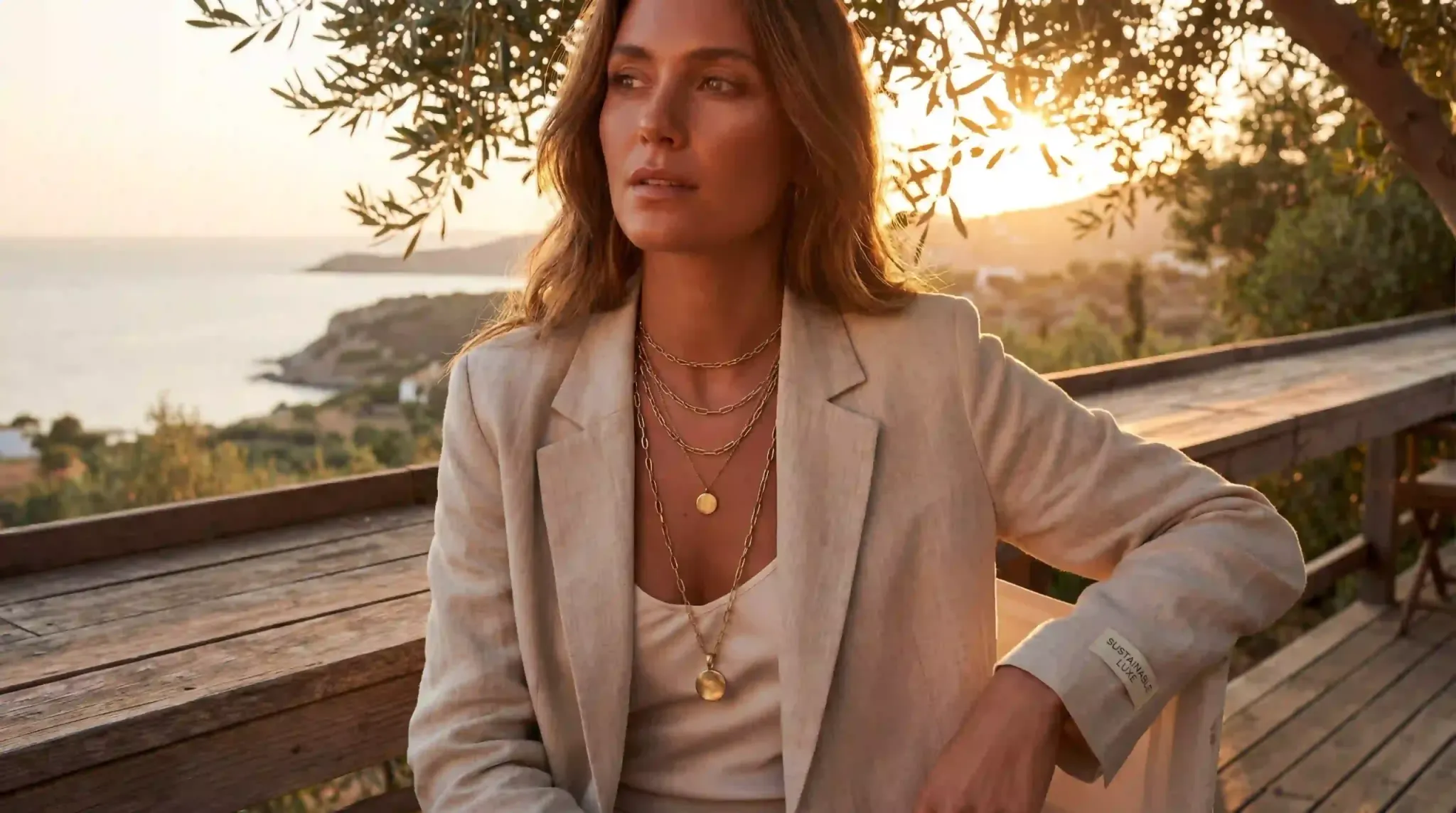 luxury pvd gold necklace fashion shot index 04096x2286