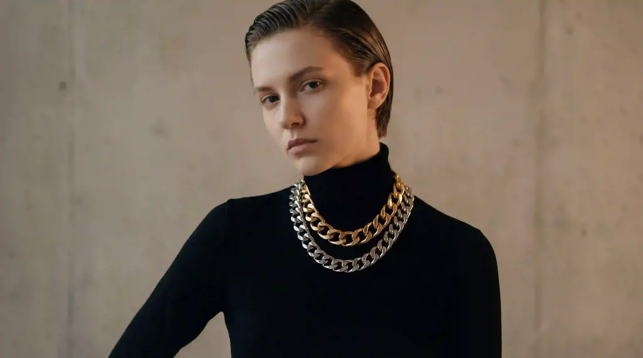 minimalist black turtleneck stainless steel necklaces index 14096x2286