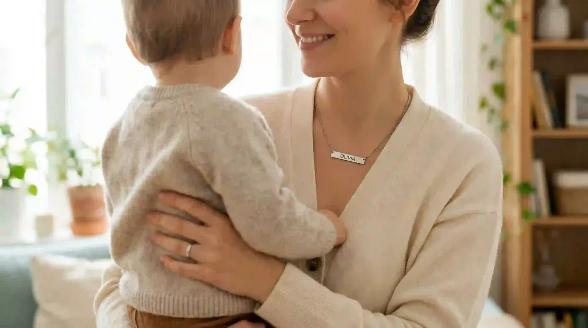 mother child stainless steel necklace lifestyle photo index 02752x1536