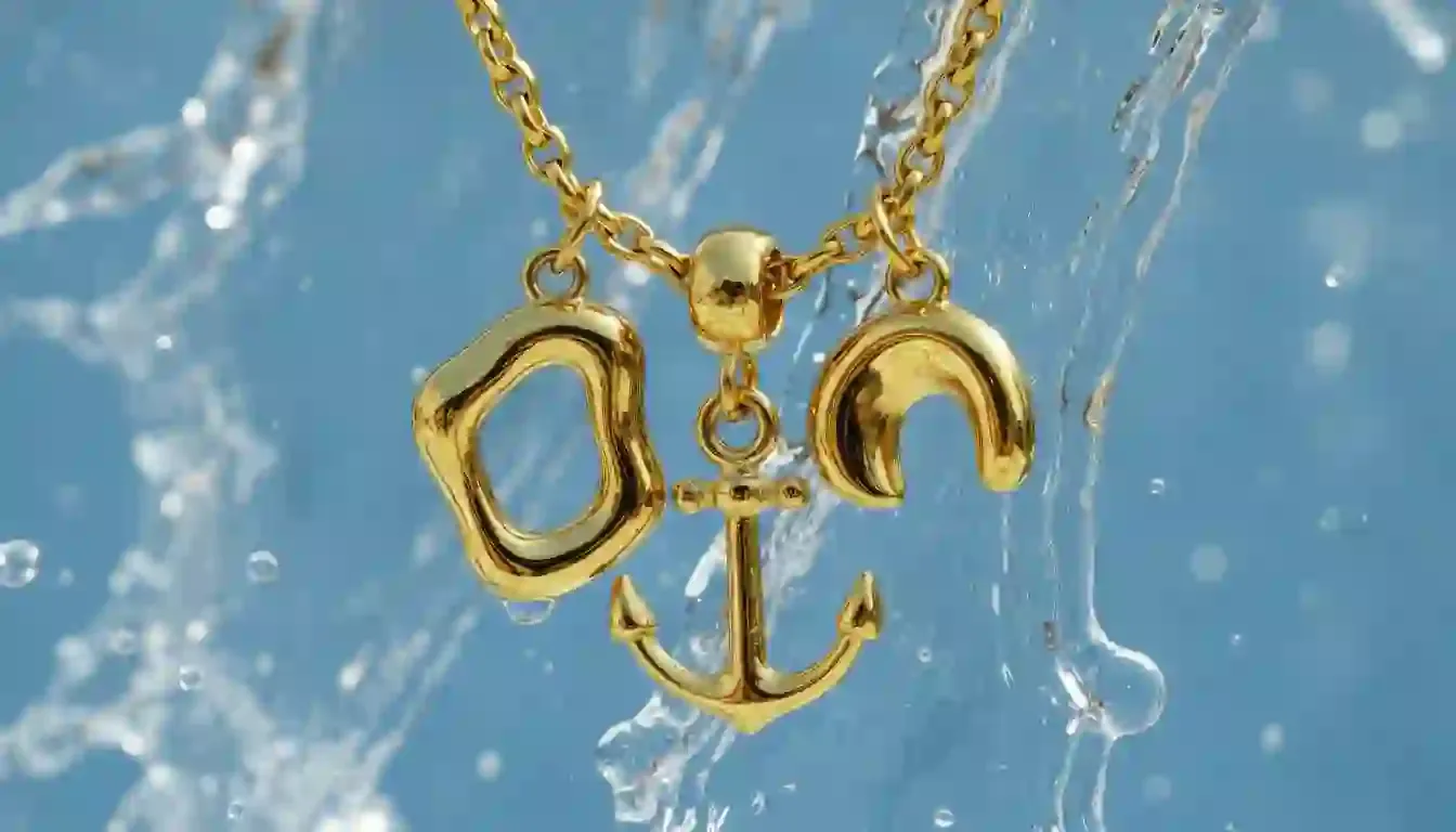 stainless steel charm necklace gold pvd index 51344x768