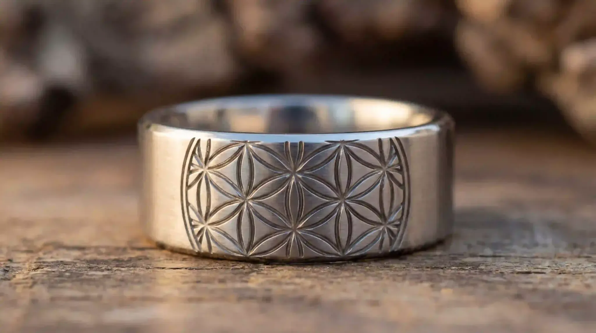 stainless steel flower of life ring index 24096x2286