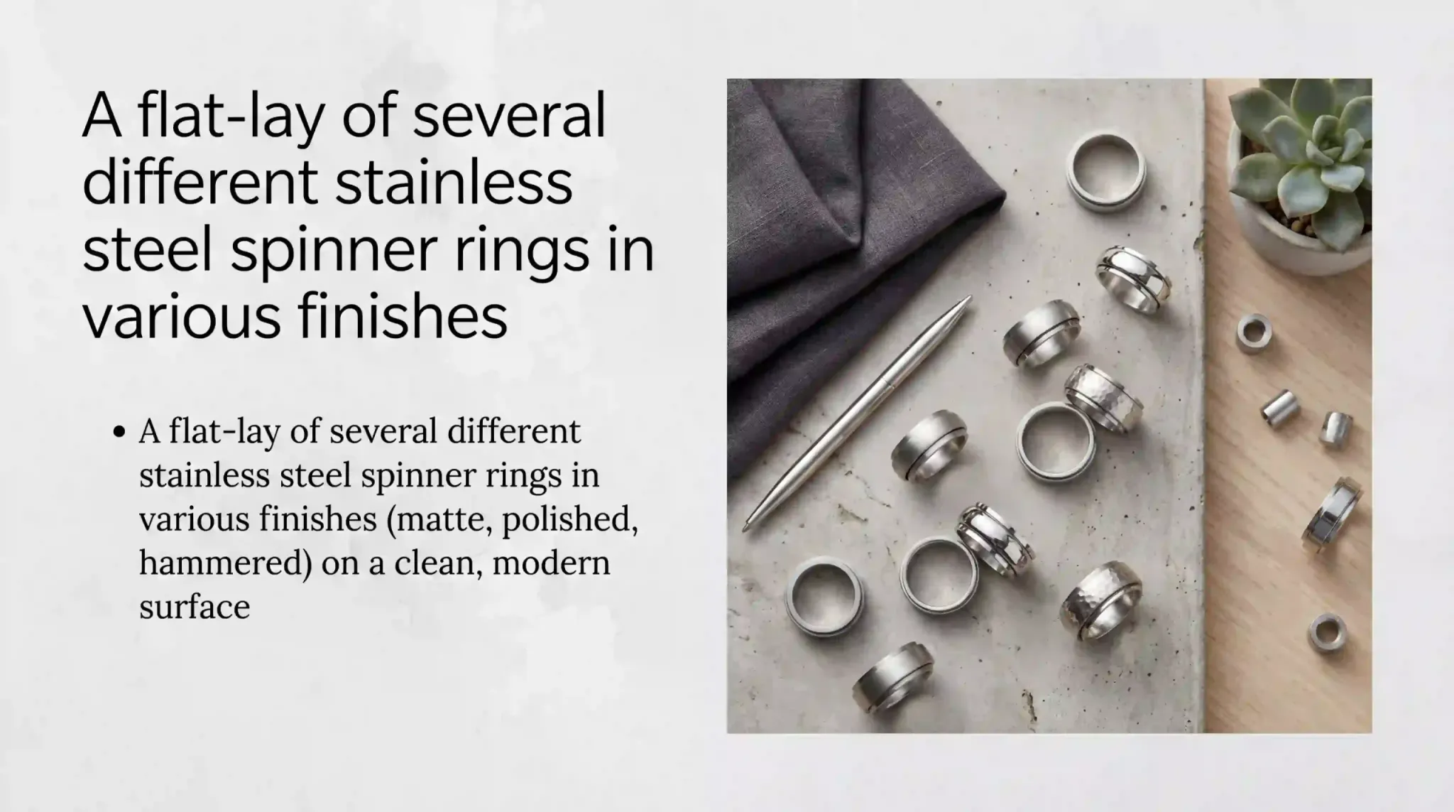 stainless steel spinner rings flatlay slide 74096x2286
