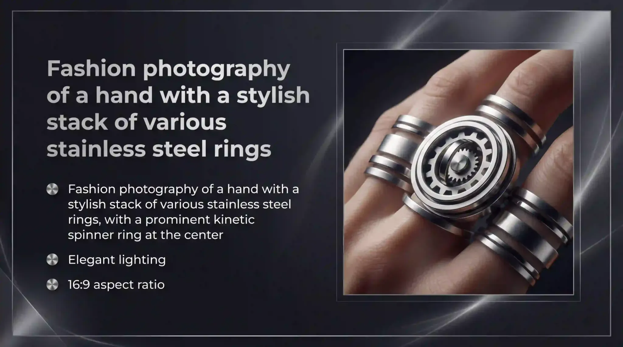 stylish stainless steel rings fashion photography slide 64096x2286