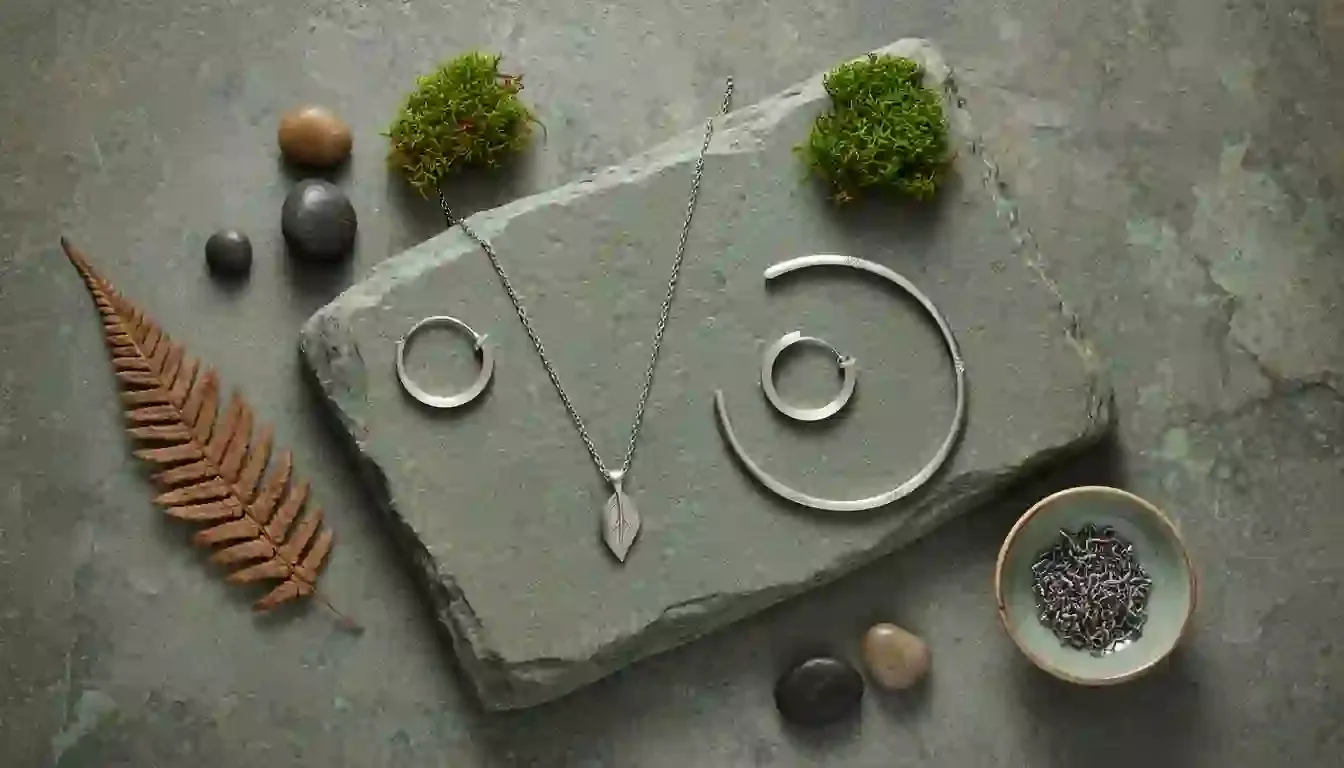 sustainable stainless steel jewelry flatlay index 71344x768