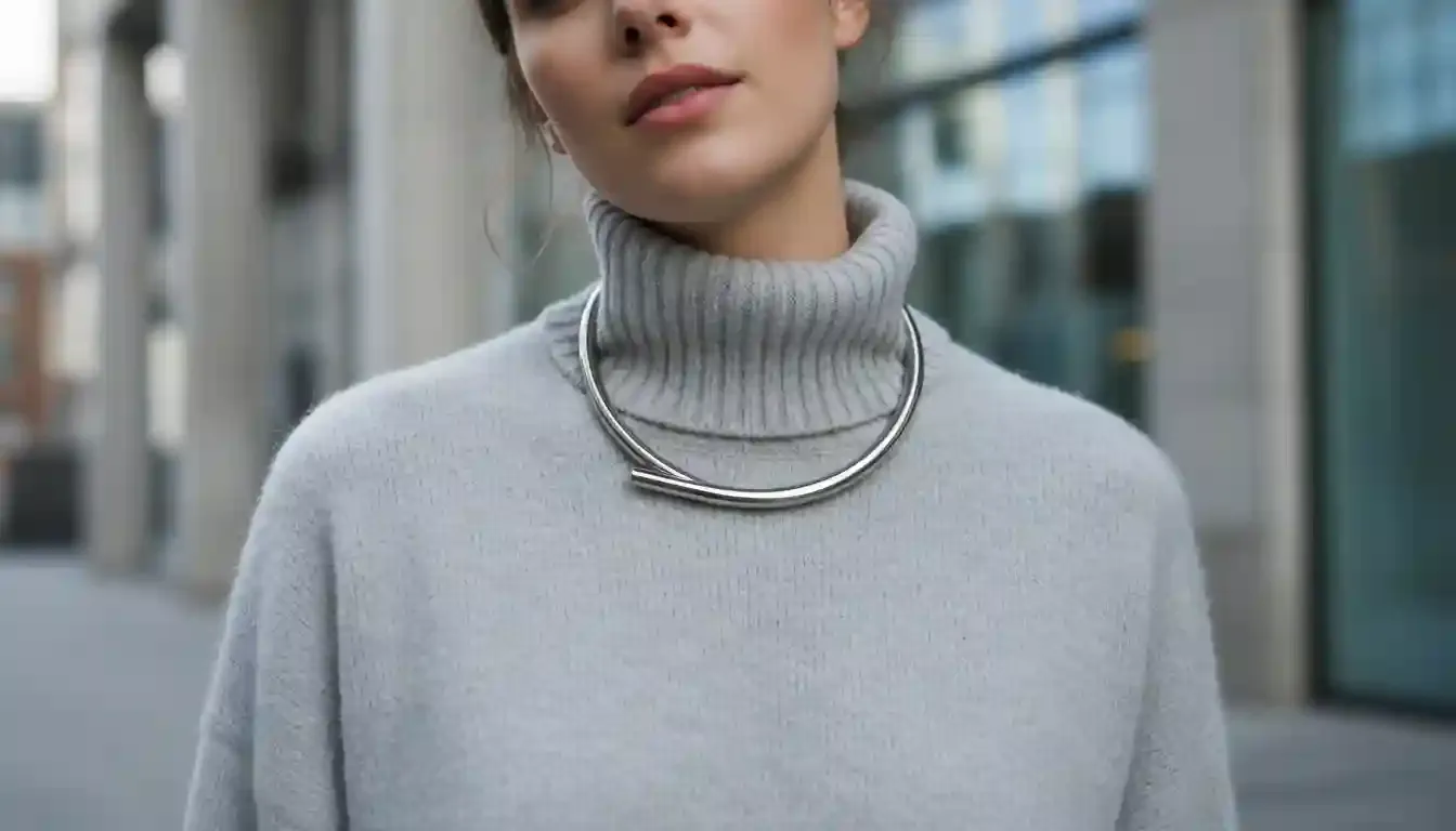 urban minimalist torque necklace lifestyle