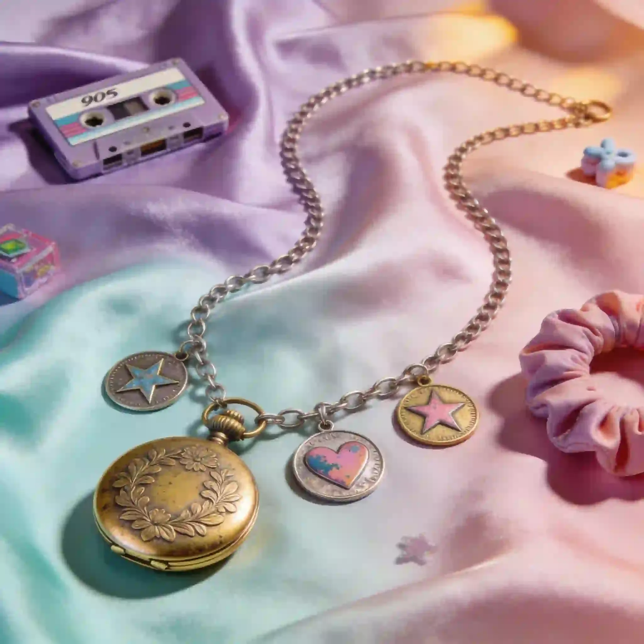 vintage charm necklace flat lay index 32048x2048
